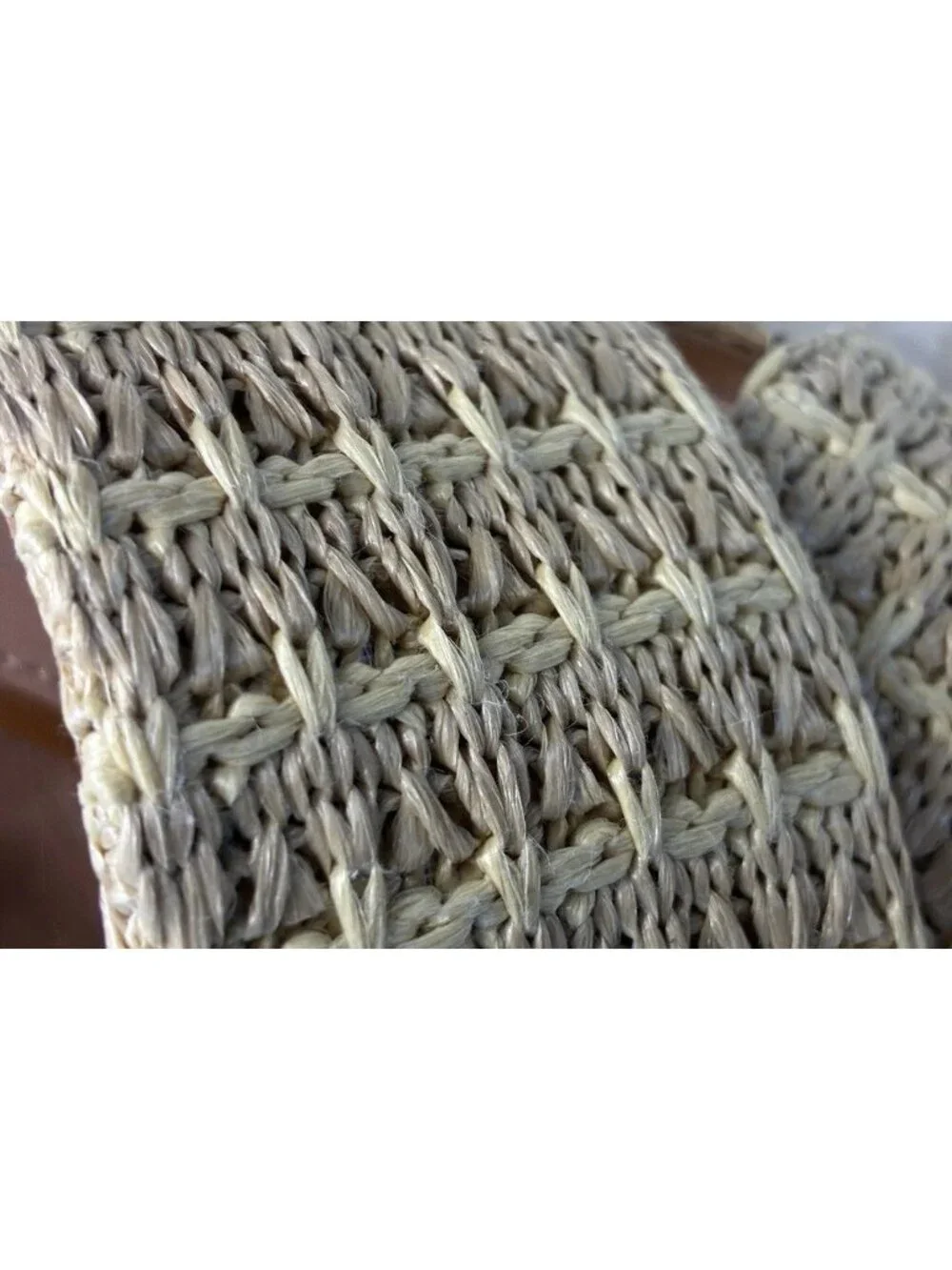 Linea Paolo Edith Raffia Wedge Sandals 7.5M Straw Platform Cross Strap Boho